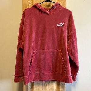 New salmon pink velour Puma hoodie